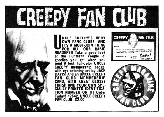 Uncle Creepy Fan Club Ad